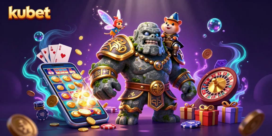 Spin winning slots in kubet with magical characters and vibrant casino elements!