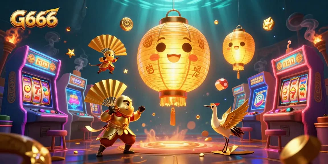 Experience thrilling jackpots at G666 with vibrant 3D illustrations showcasing exciting gaming adventures.