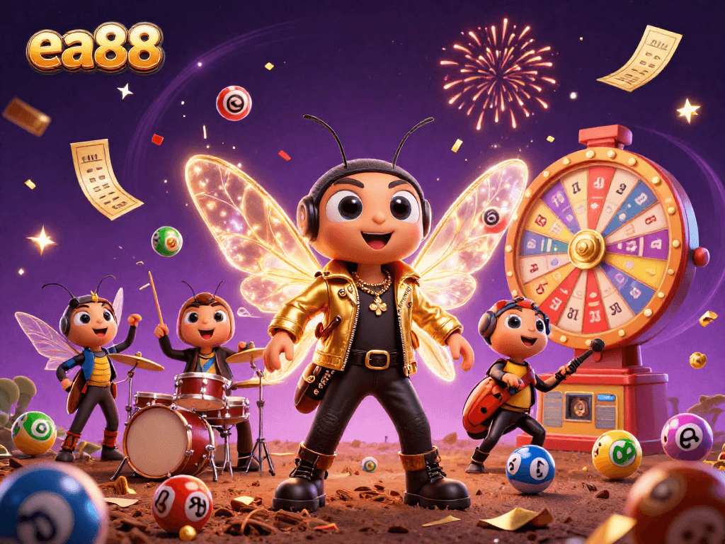 Experience thrilling wins with ea88 in this vibrant, dynamic casino-themed illustration