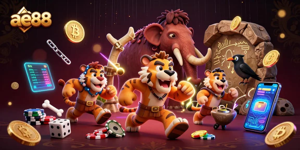Join the excitement at ae88 as the caveman and sabertooth tiger run a unique prehistoric casino.