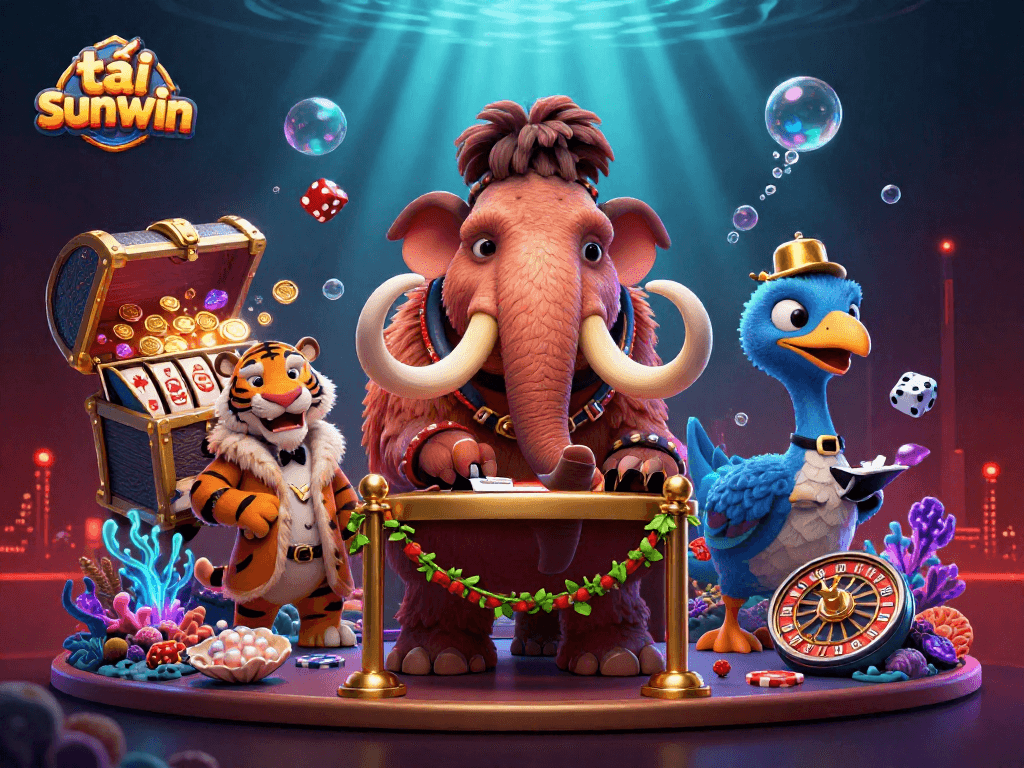 Engage in thrilling gameplay at tải sunwin with dazzling casino elements and vibrant cartoon characters.