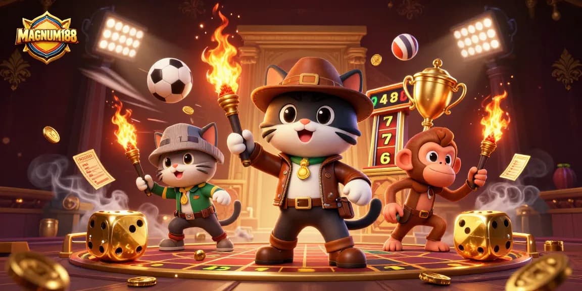 Engage with the thrilling world of MAGNUM188 as the explorer cat uncovers hidden treasures!