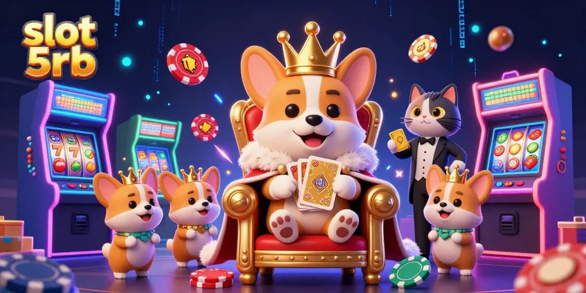 Spin and win at slot 5rb in a vibrant scene with casino elements and cartoon characters