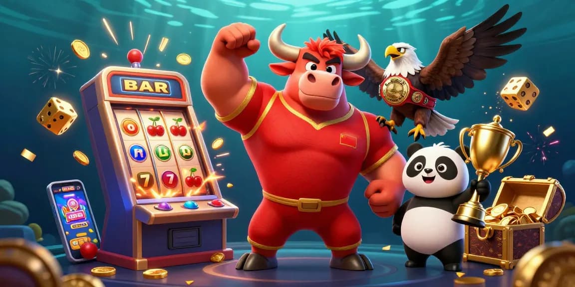 S8TV players celebrating wins with vibrant casino elements and characters in a thrilling 3D illustration.