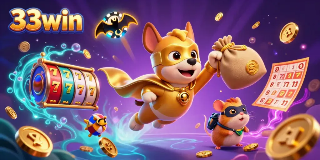 Experience thrilling games at 33win with vivid characters and dynamic casino elements.