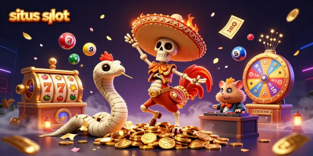 Experience the excitement of situs slot with vibrant characters and dynamic casino elements.