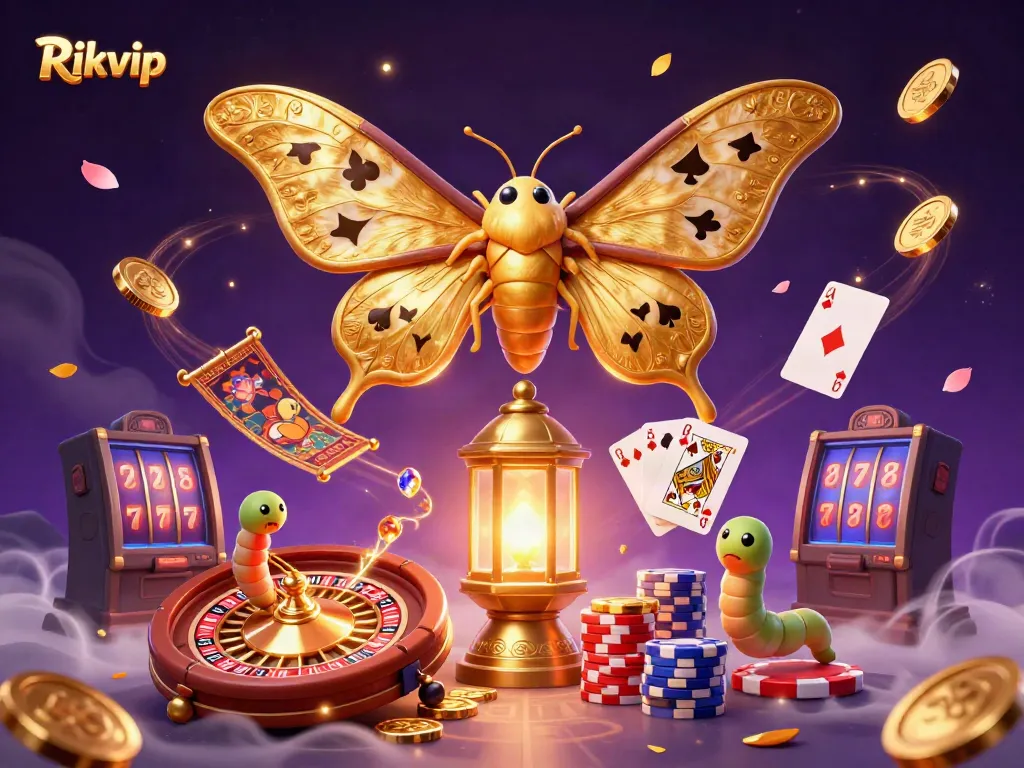 Experience captivating gameplay with Rikvip's golden casino scene featuring vibrant illustrations.