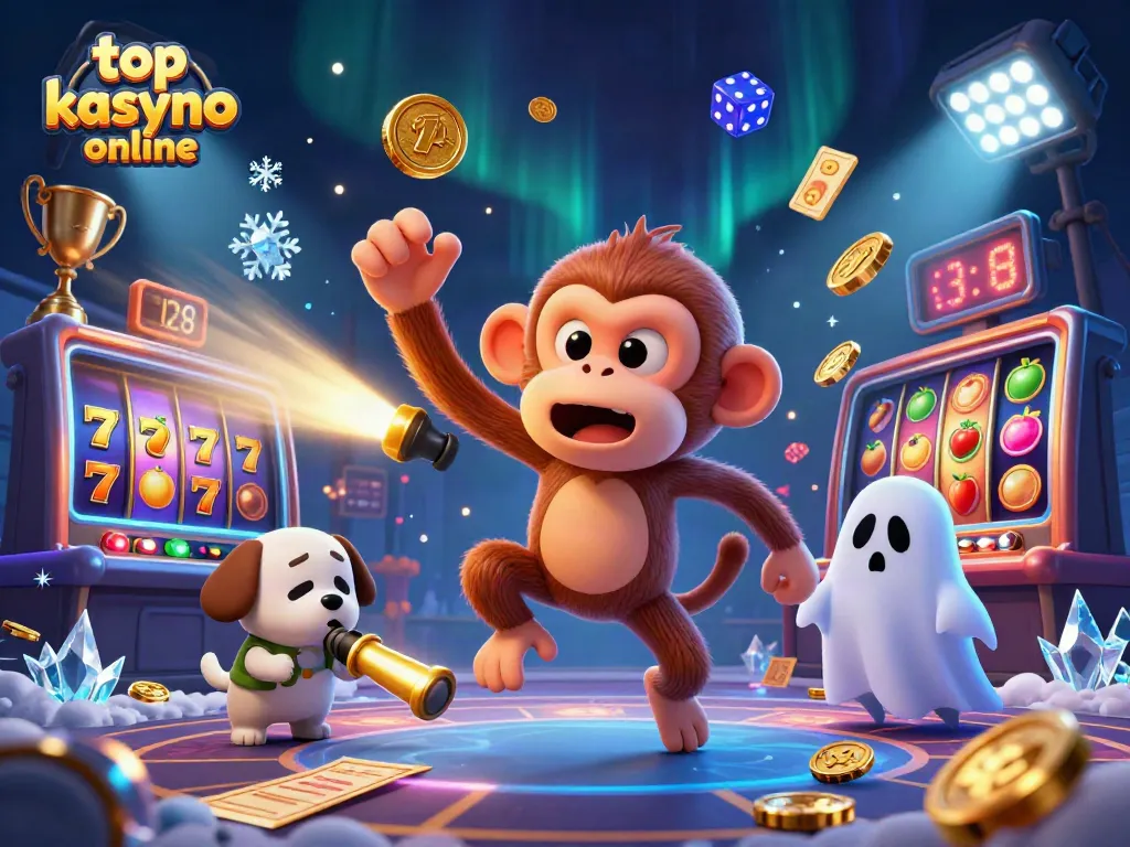 Experience top kasyno online with a lively 3D scene showcasing playful gaming elements and rich details.