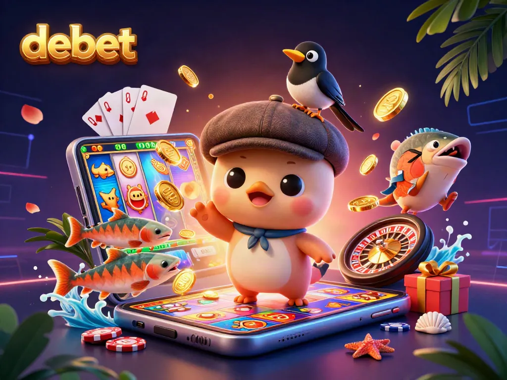 Bet on debet with the quirky Nessie and friends, reveling in colorful casino fun.