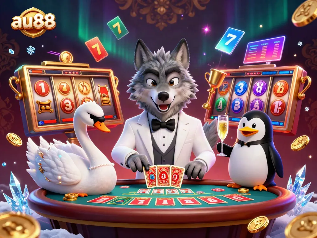 Experience thrilling moments at au88 with a captivating casino scene featuring charismatic characters.