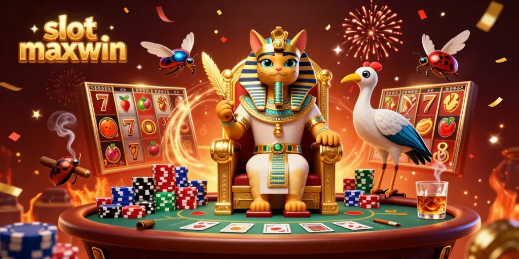 Memenangkan jackpot dengan slot maxwin yang mengasyikkan diterangi dalam perayaan mewah.