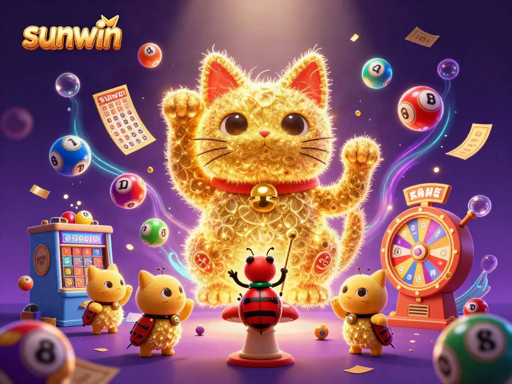 Engage with sunwin's exciting gaming atmosphere featuring dynamic lottery elements in a magical scene.