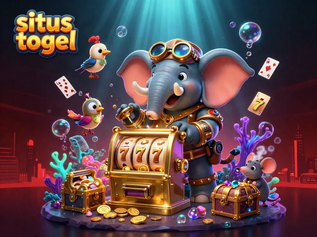 Menangkan permainan situs togel dengan mesin slot emas yang dikelola oleh karakter gajah steampunk yang bersemangat.