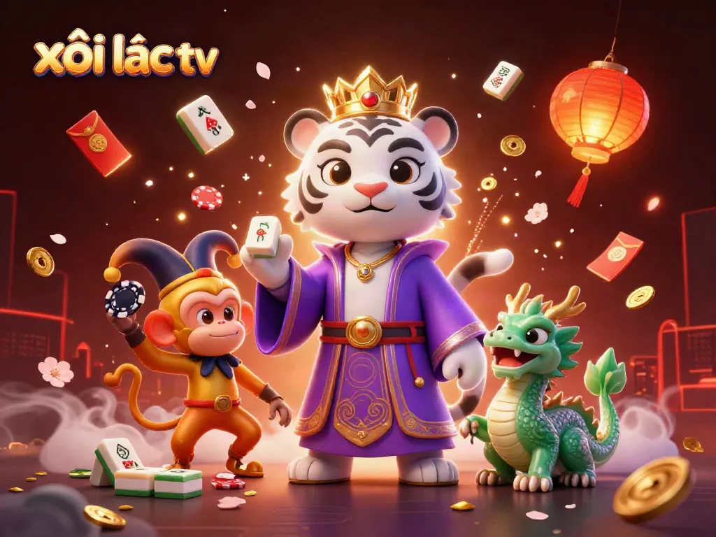 Enhance your betting experience with xôi lạc tv's vibrant 3D illustration of luck and excitement in gaming.