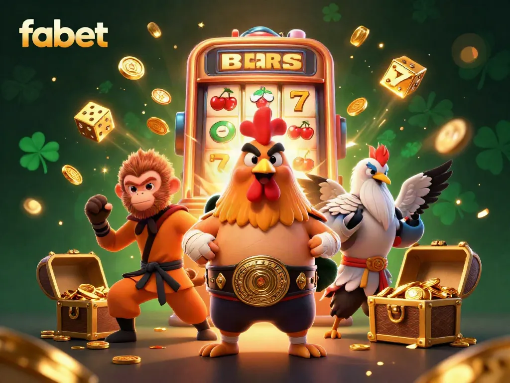 Play exciting games with fabet alongside vibrant characters in a thrilling casino scene.