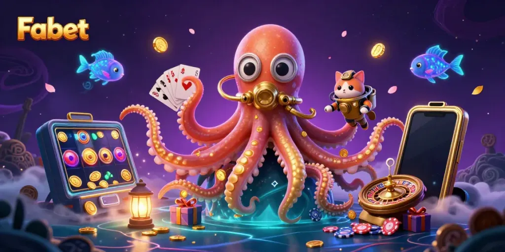 Engage in thrilling slots at Fabet featuring a vibrant 3D illustration of adventure and treasure.