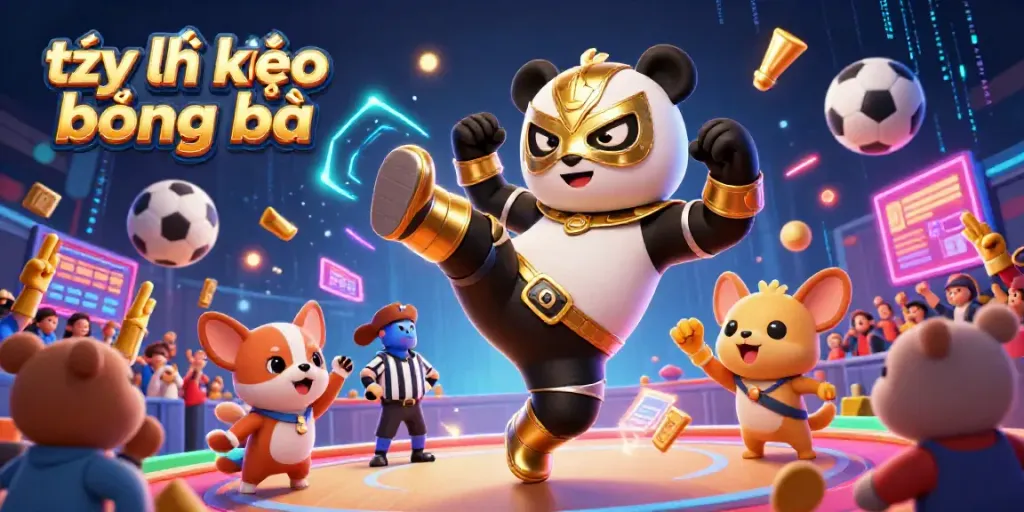 Experience thrilling sports betting action with tỷ lệ kèo bóng đá in this vibrant 3D illustration of cute animal spectators.