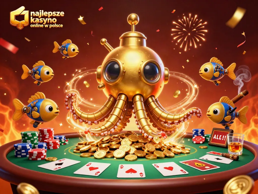 Experience the thrilling adventure of najlepsze kasyno online w polsce with an animated kraken and poker action.