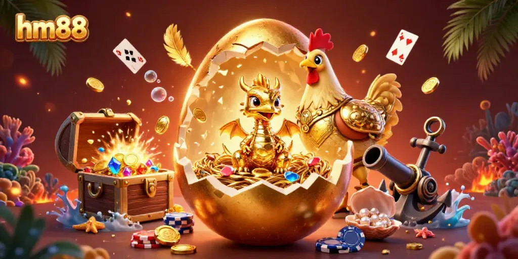 Engage in thrilling online gaming at hm88 with a captivating dragon and poker chips in a vibrant casino scene.