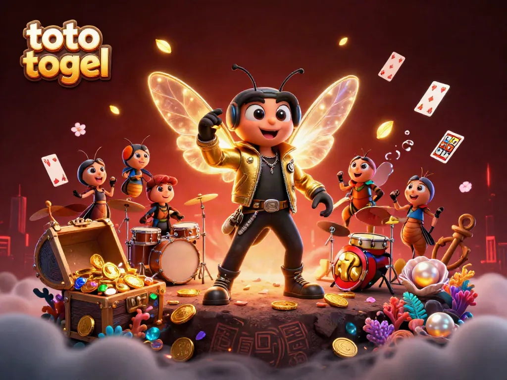 Join the excitement of toto togel with a vibrant 3D scene bursting with energy and rich casino elements.