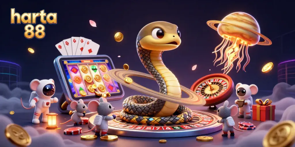 Experience thrilling gaming action with harta 88's cosmic casino scene, where luck meets strategy.