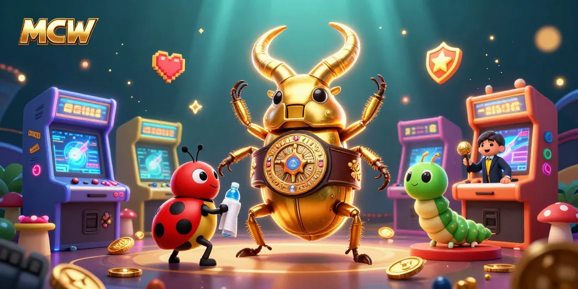 Join the excitement at MCW as the golden beetle champ faces off in a vibrant casino game scene!