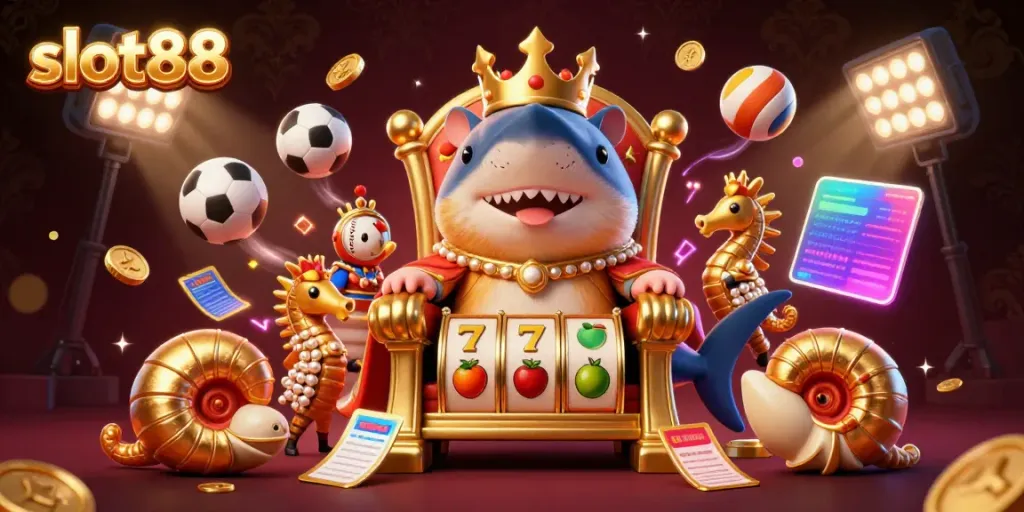 Slot88 menghadirkan pengalaman bermain yang mengasyikkan dengan jackpot menggiurkan dan simbol buah di latar belakang.