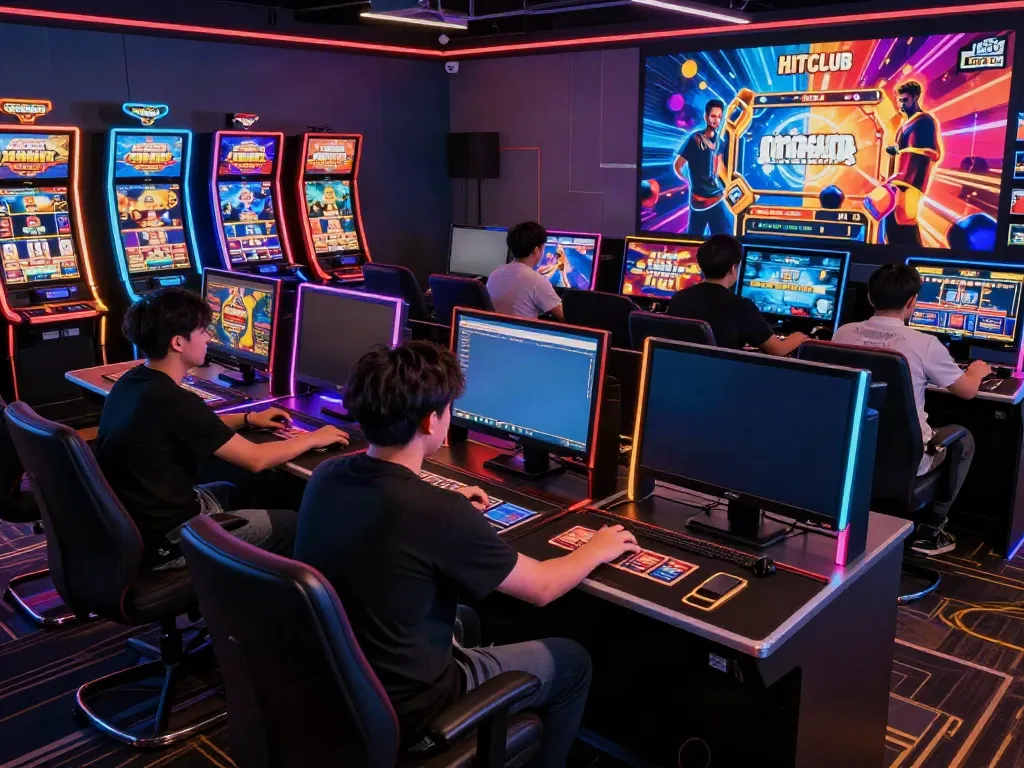 Players enjoying various interactive games at HITCLUB's vibrant online gaming platform, emphasizing excitement and community.