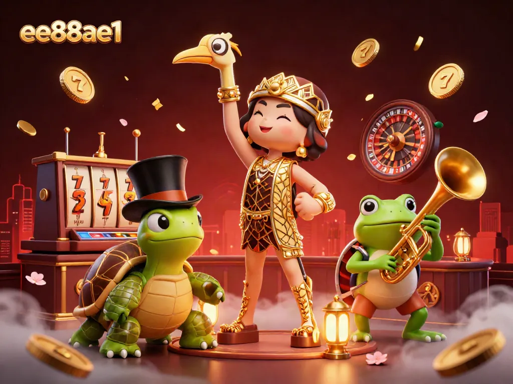 Engage with exciting gameplay at ee88ae1 with vibrant characters and casino icons illustrated in a dynamic scene.