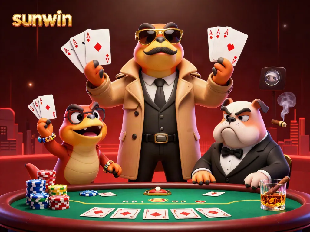 Experience thrilling moments at sunwin's casino with cartoon raptors trying to enter VIP lounge.