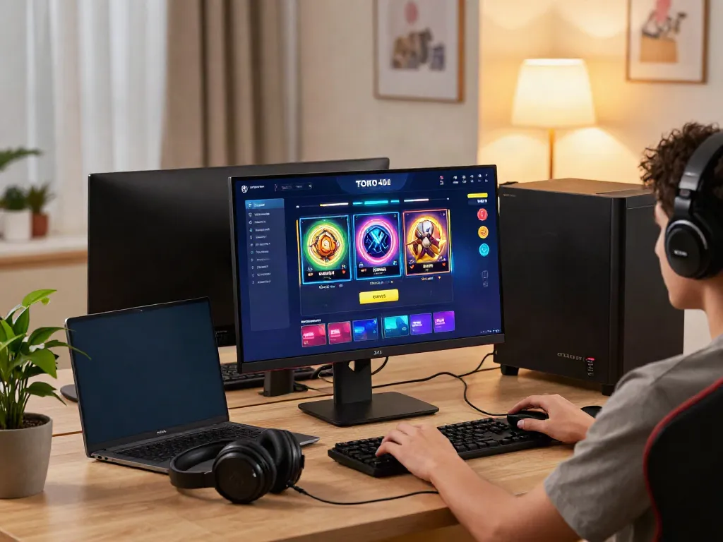 Engaging slot gaming experience on a desktop with server Thailand integration.