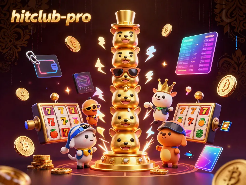 Experience vibrant gameplay at hitclub-pro with a lively casino scene featuring playful animated elements.