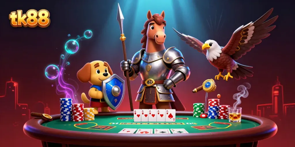 Experience thrilling gameplay at tk88 with a vibrant medieval-themed casino scene.
