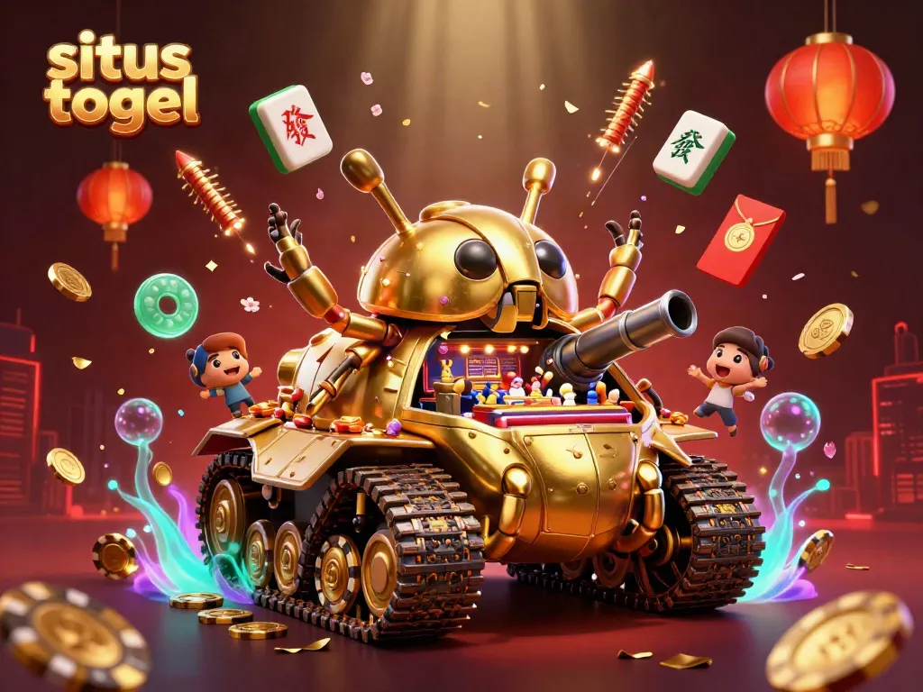 Experience the dynamic ambiance of situs togel with a lively casino scene inside a golden beetle tank.