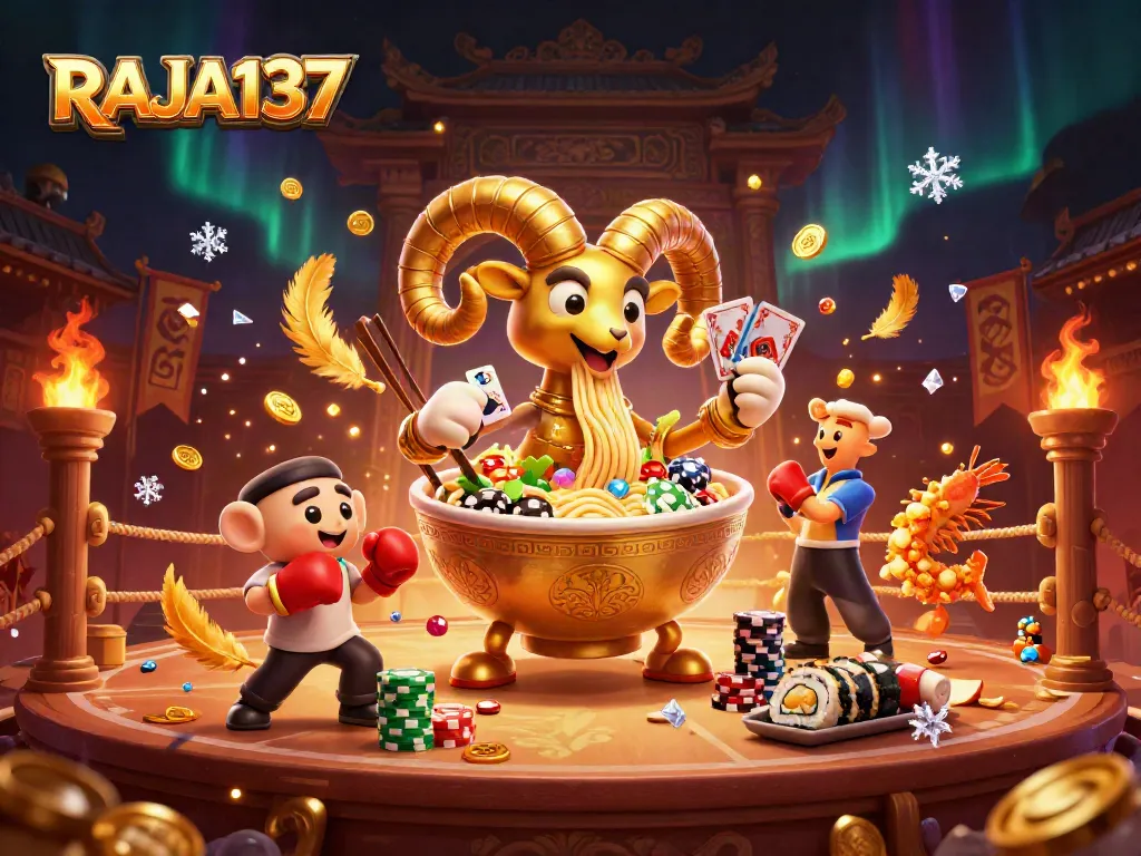 Engage in thrilling gameplay with RAJA137 where characters animate in a vibrant casino world.