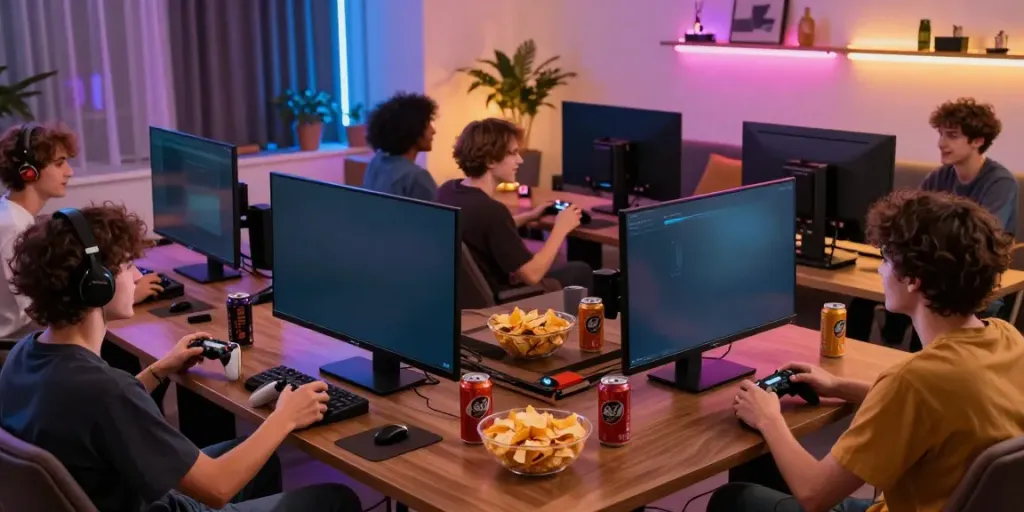 Pengalaman bermain game online di fox88 dengan teman-teman, suasana ceria dan penuh semangat.