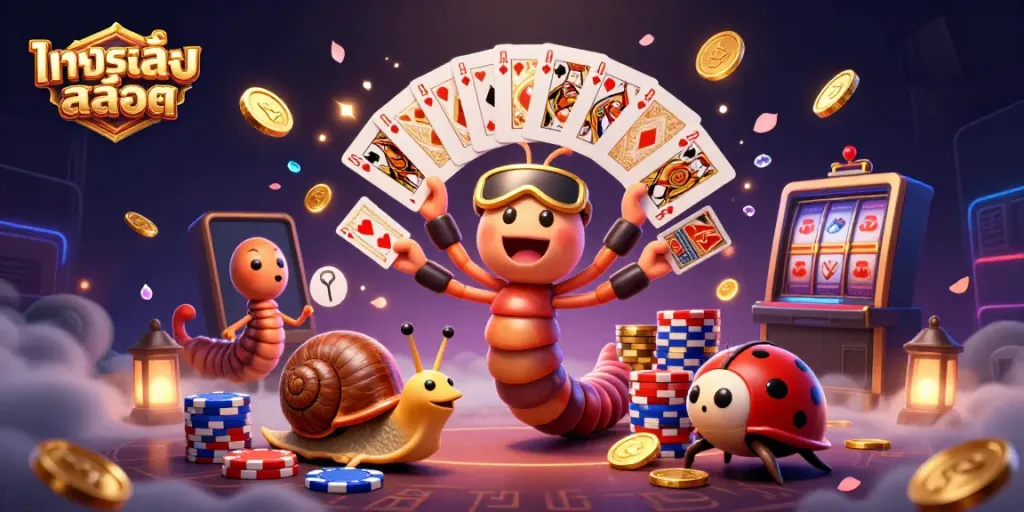 Play ทดลองเล่นสล็อต to win big in a vibrant 3D casino scene filled with excitement!
