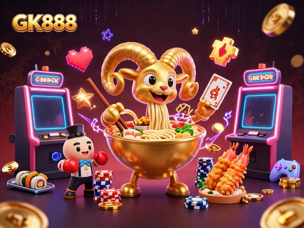 Engage in thrilling gameplay with GK888, featuring vibrant casino characters and dynamic slot machines.