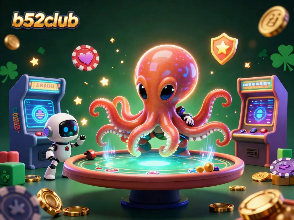 Join the excitement at b52club with alien octopus dealer and holographic poker!