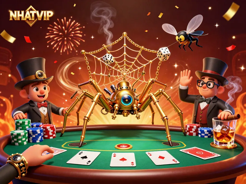 Find endless entertainment at NHATVIP with an adventurous gambling scene featuring steampunk characters.