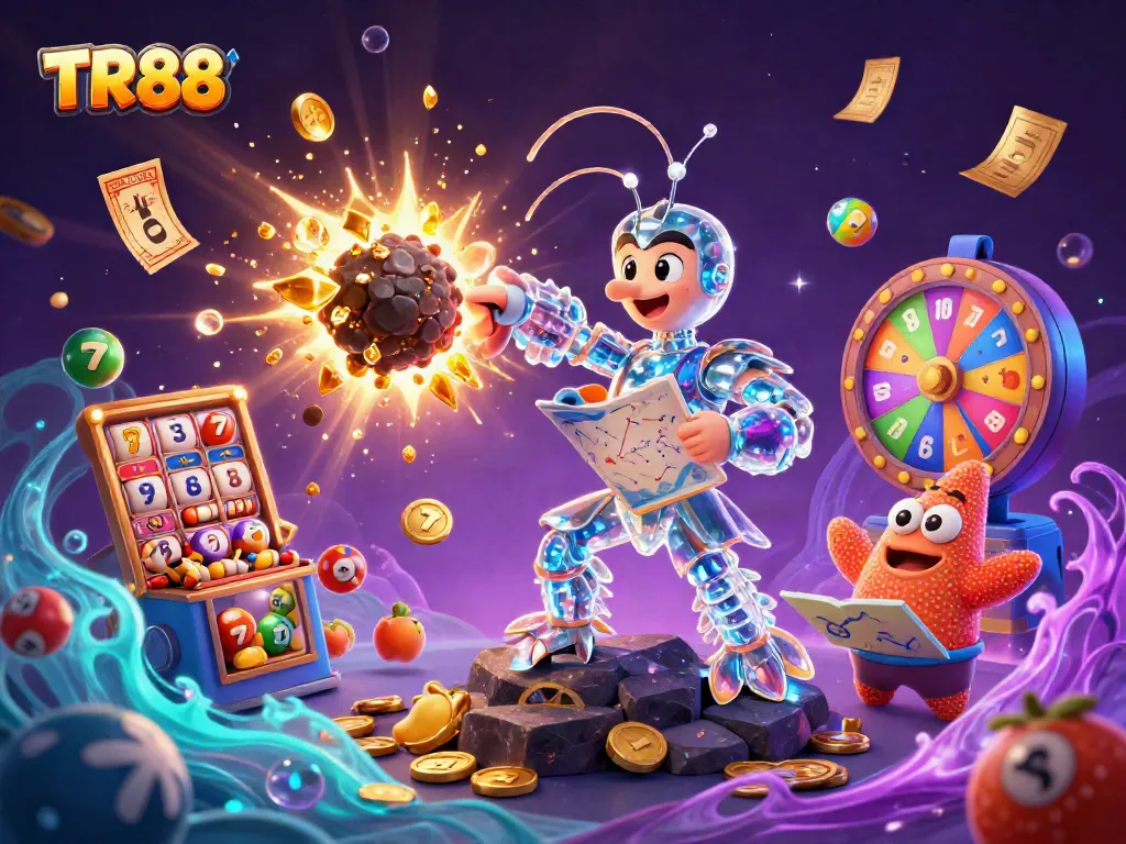 Engage with TR88 in a vibrant casino showdown with luck-bringing slot reels and golden treasures!