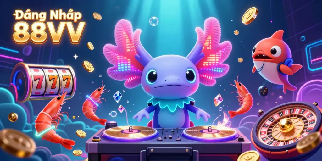 Experience the excitement of online gaming with Đăng Nhập 88VV in a vibrant underwater casino scene.