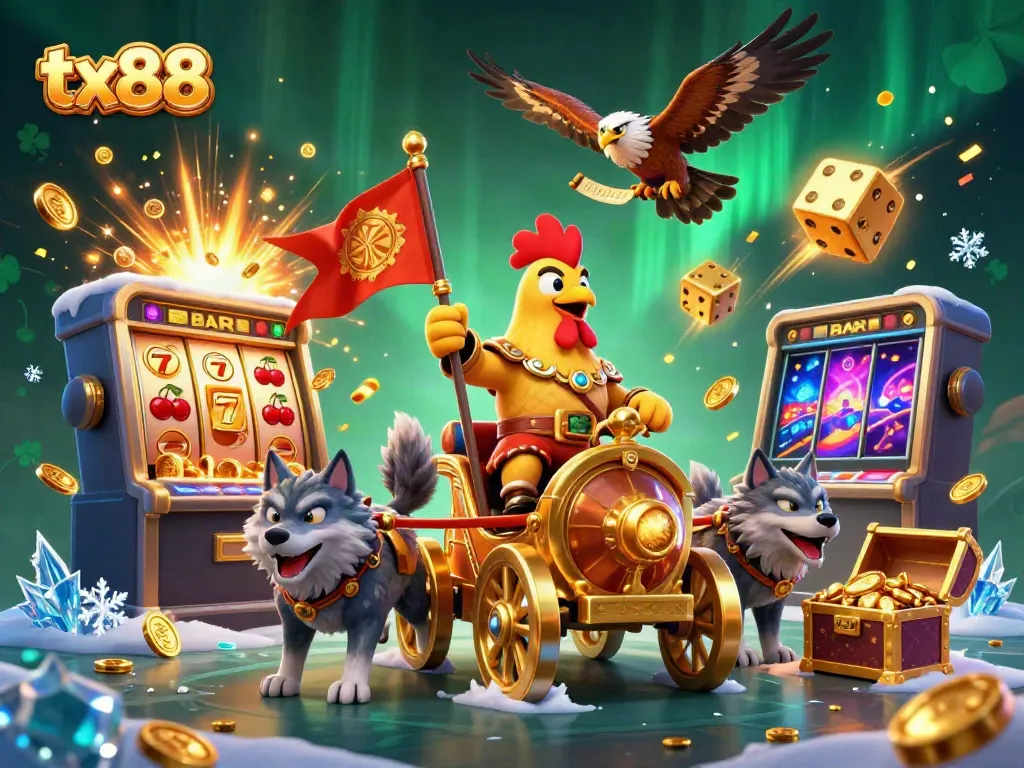 Experience tx88's thrilling jackpots and exciting games with a captivating 3D casino illustration.